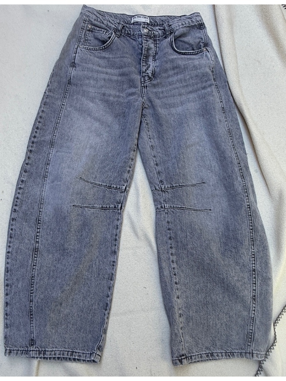 Free People We The Free Good Luck Barrel size 27 light charcoal grey